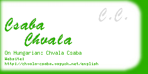 csaba chvala business card
